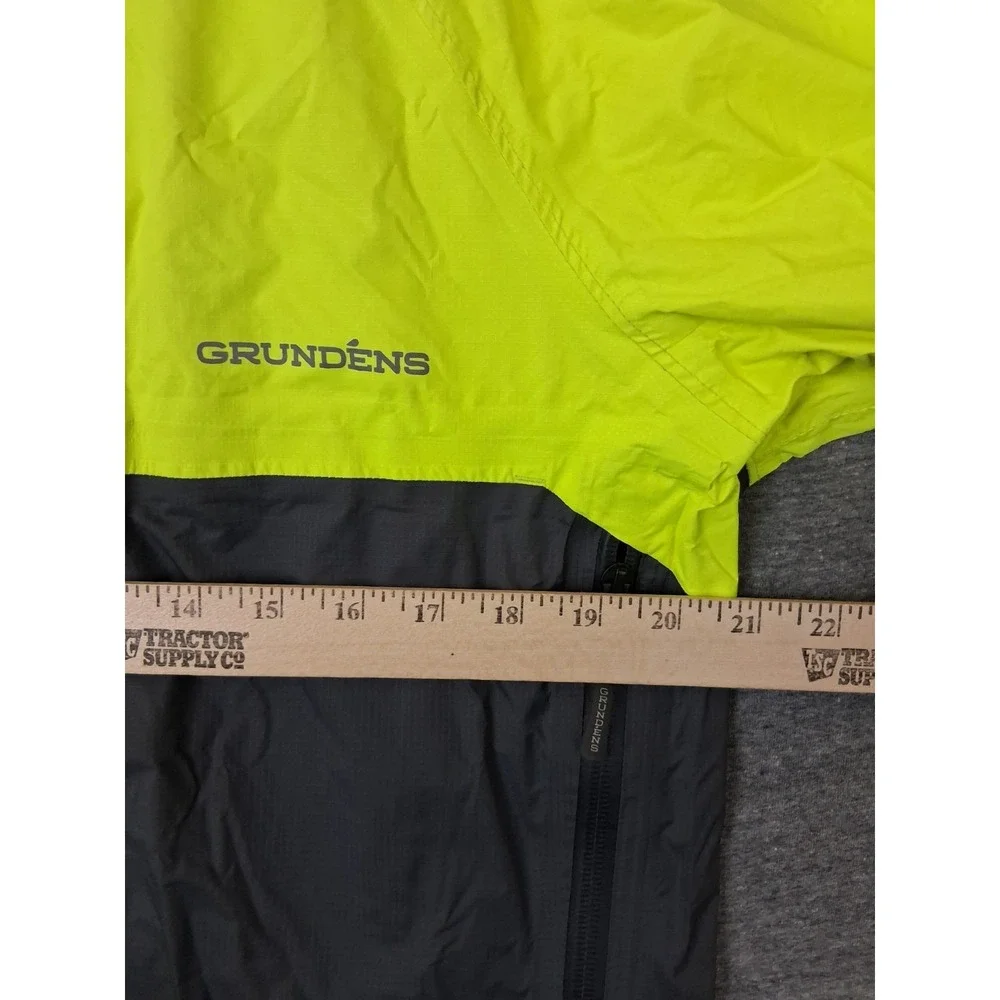 Grundens Mens Jacket Small Black Yellow Rainwear Hooded Nylon Waterproof Work